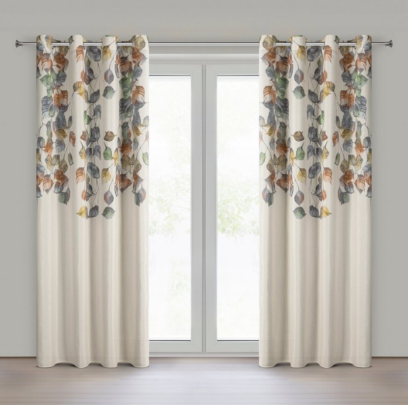 Zasłona gotowa NORA botaniczna naturalna 140 X 250 CM – do wnętrz eko