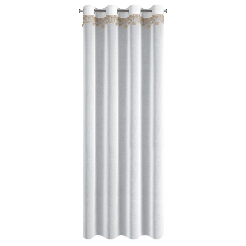 Firana gotowa świąteczna biała 140x250 cm – gotowa do zawieszenia