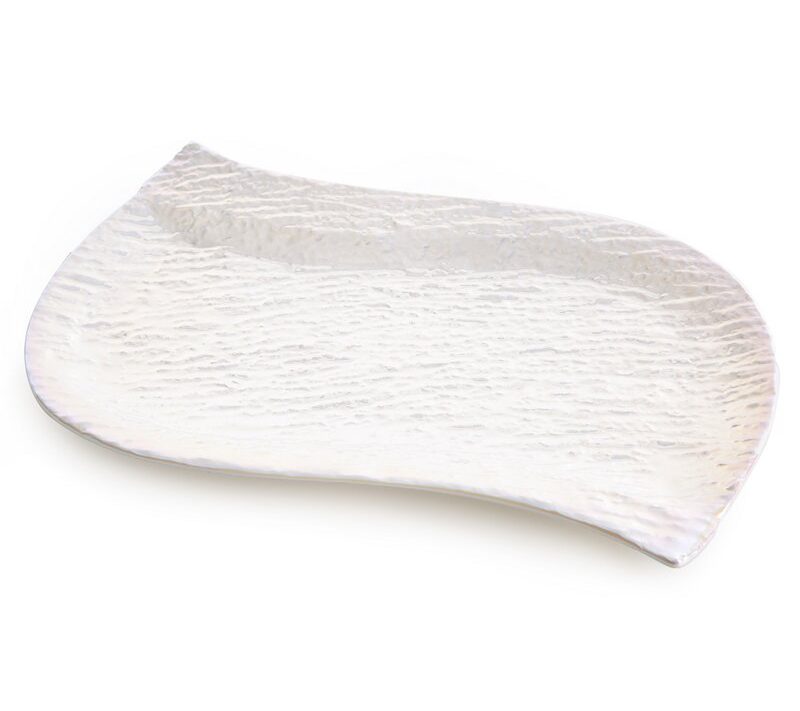 Patera ceramiczna Nina perłowa 26 x 18 x 2 cm – subtelny blask
