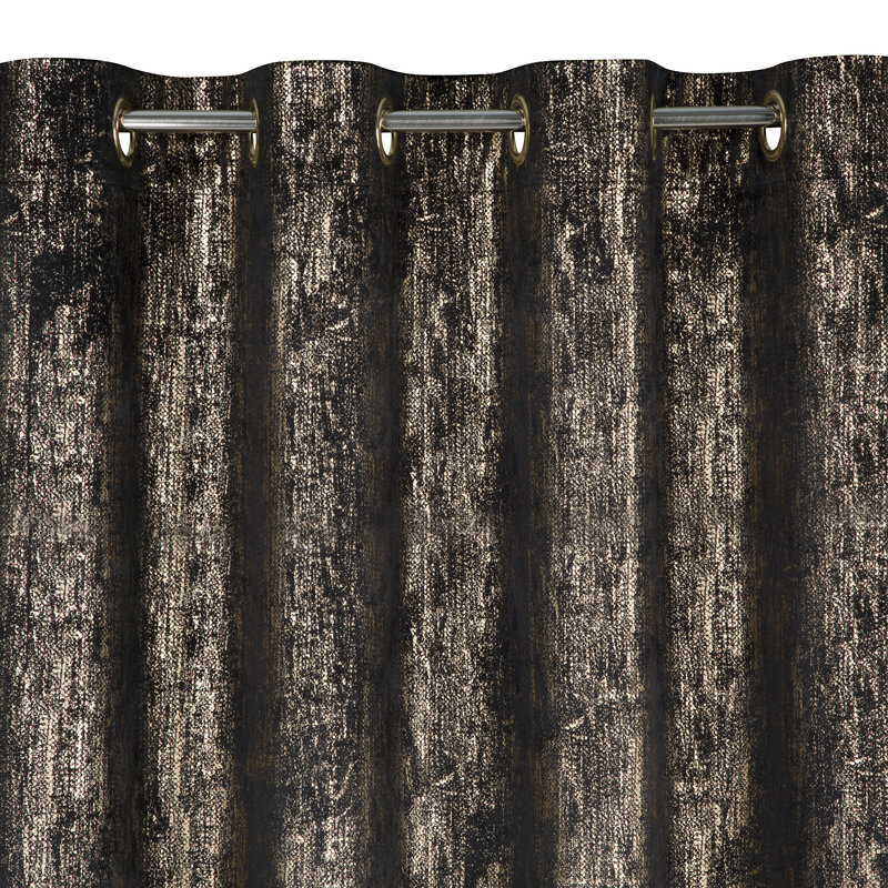 Zasłona gotowa welwetowa czarna 140 x 250 cm – zaciemnienie sypialni