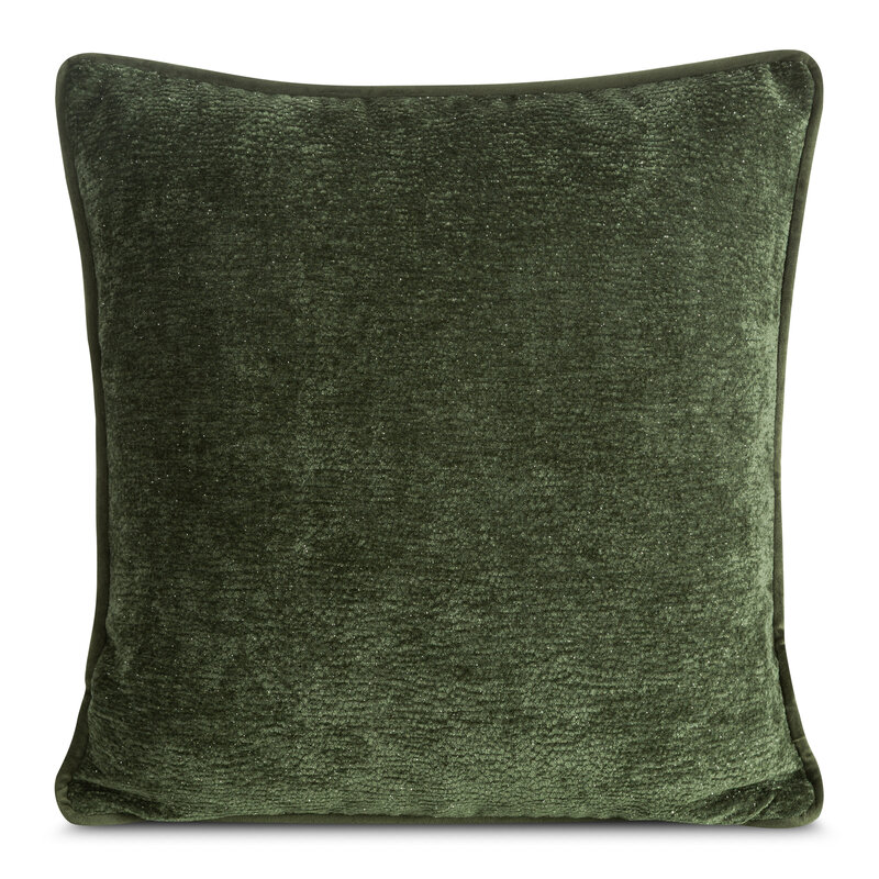 Poszewka szenilowa oliwkowa 45 x 45 cm – doda ciepła wnętrzu