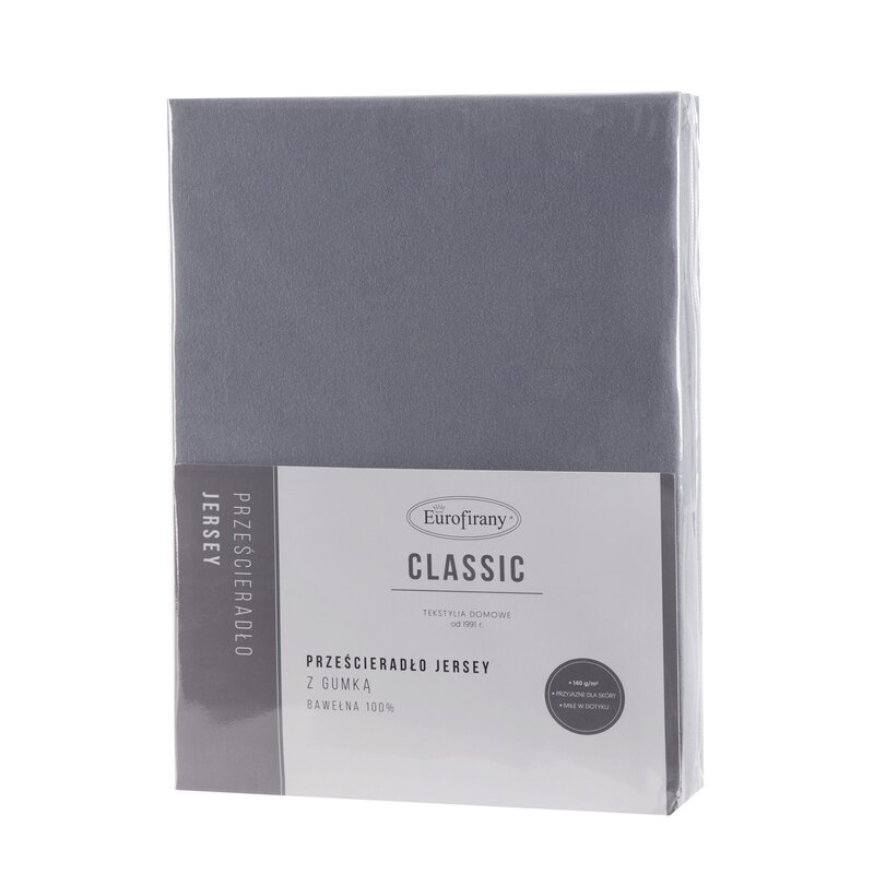 Prześcieradło jersey ciemnostalowe 90x200x25 cm – idealne dopasowanie