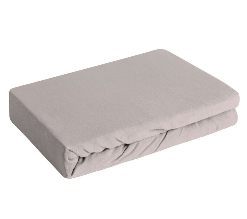 Prześcieradło jersey jasnoszary 160 x 200 x 30 cm – miękkie i otulające