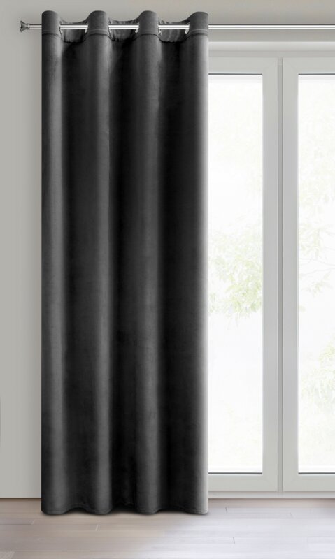 Zasłona gotowa D91 czarna 140 x 250 cm – zaciemnia i chroni