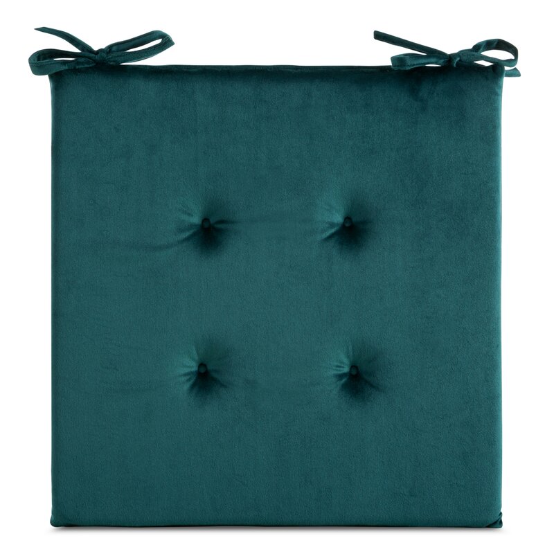 Siedzisko Velvet Gaja ciemnoturkusowe 40x40x3 cm – doda elegancji