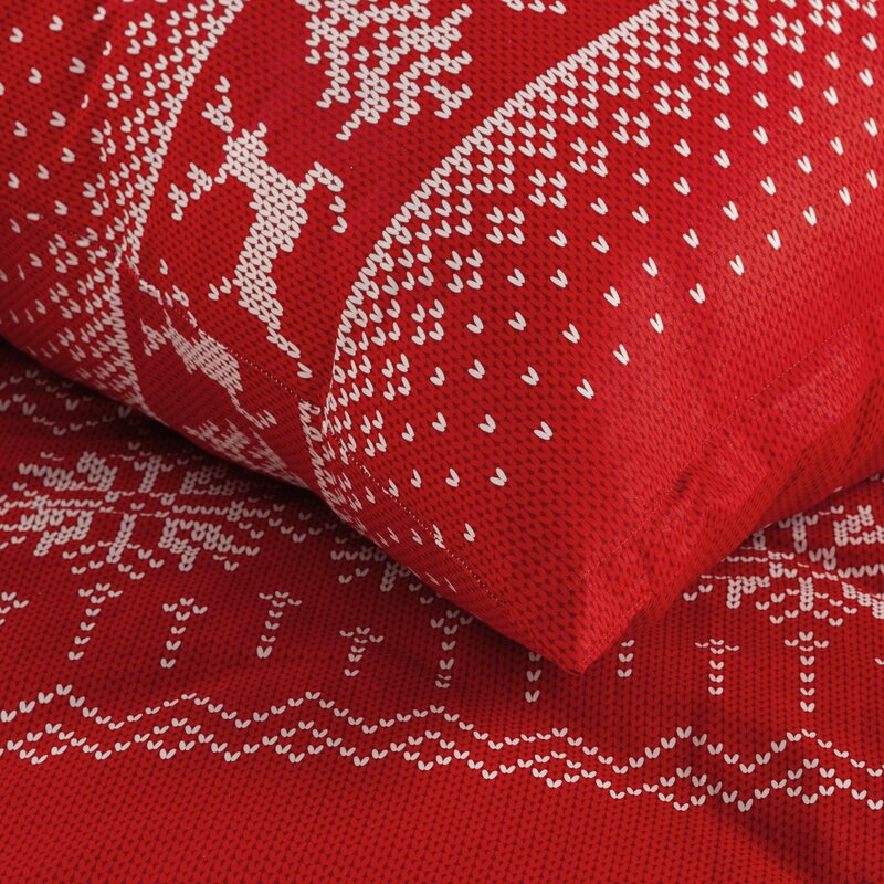 KOMPLET POŚCIELI ŚWIATECZNEJ NOEL02 140 X 200 CM CZERWONY