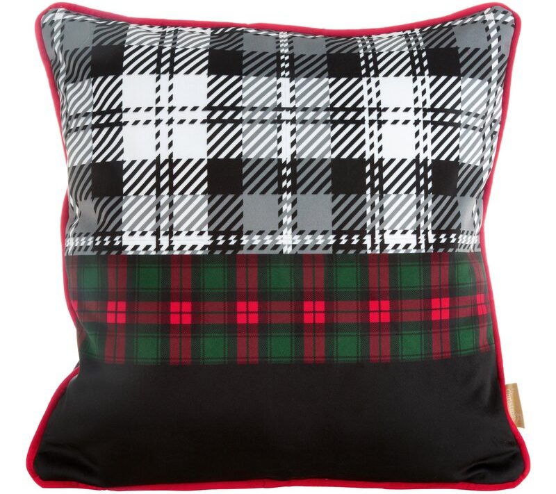 Poszewka świąteczna Santa02 czarna 45 x 45 cm – welwetowa i trwała