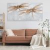 Obraz ręcznie malowany Ważki popielaty 60 X 120 CM – wniesie harmonię i spokój
