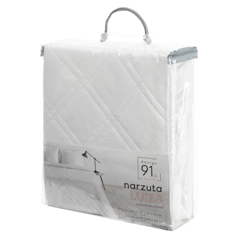 Narzuta welurowa D91 biała 220 x 240 cm – doda blasku sypialni