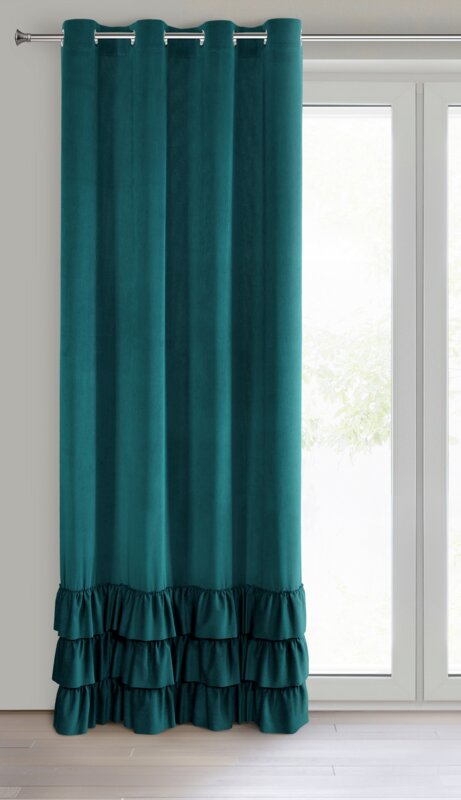 Zasłona gotowa Megi ciemnoturkusowa 140 x 250 cm – zaciemniająca i stylowa