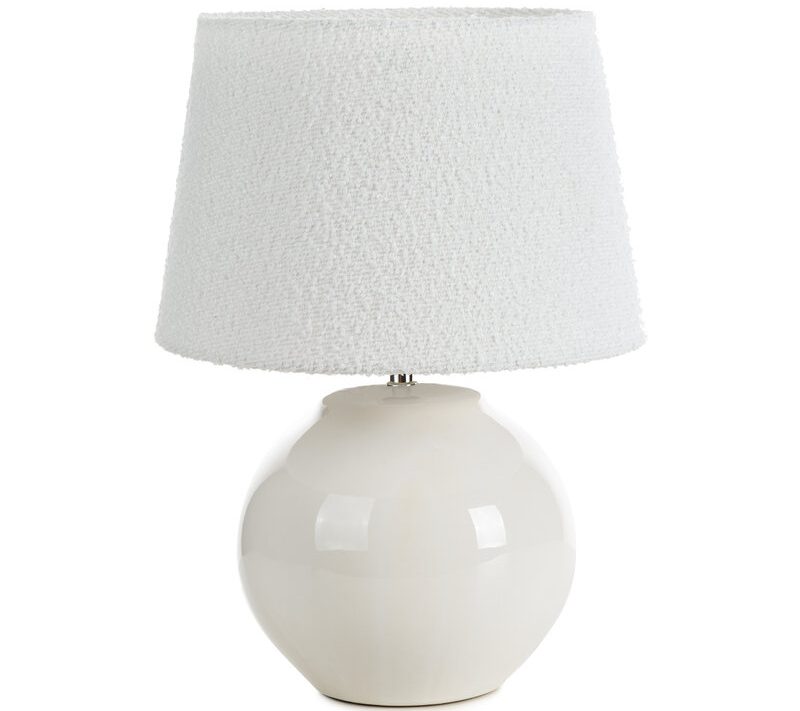 Lampa stołowa biała O 37 x 50 cm – rozświetla wnętrze