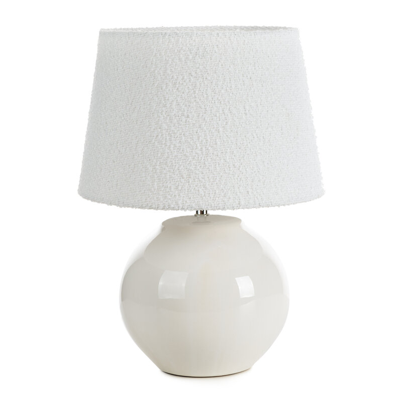 Lampa stołowa biała O 37 x 50 cm – rozświetla wnętrze