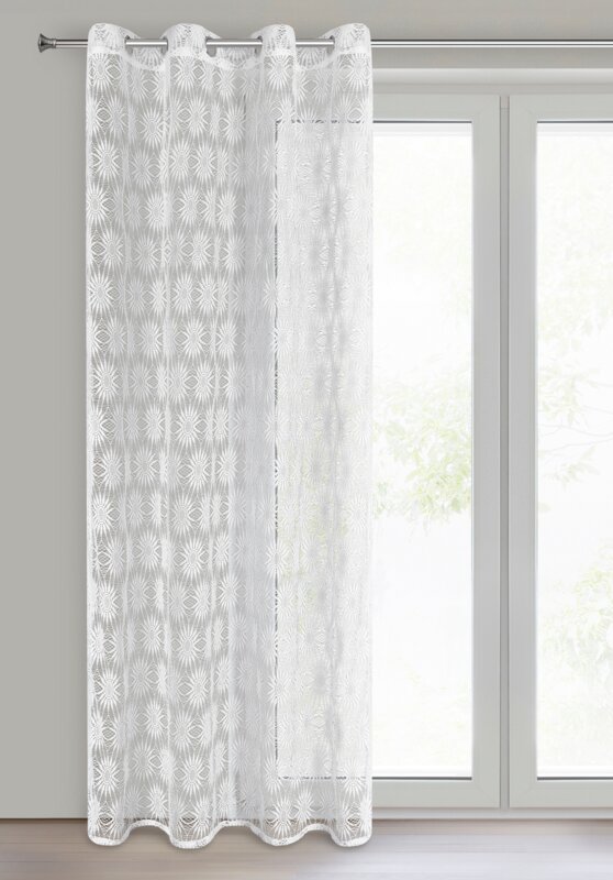 Firana gotowa Rozi biała 140 x 250 cm – rozświetla wnętrze