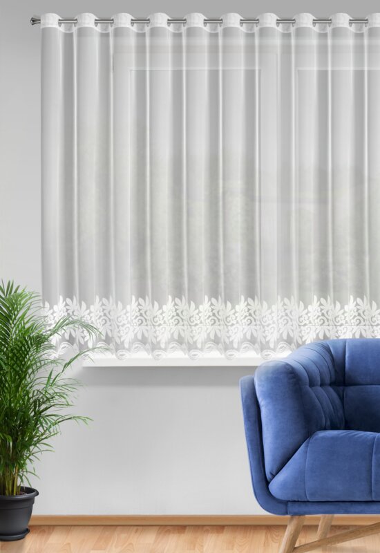 Firana gotowa Talia biała 350 X 150 CM – rozświetla wnętrze