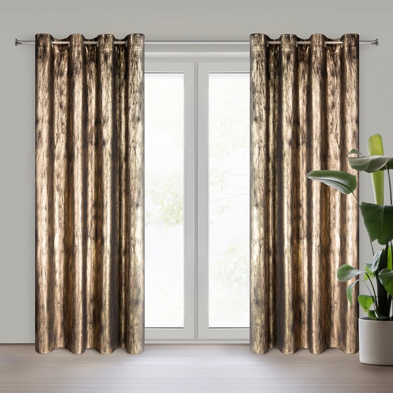 Zasłona gotowa Emila czarna 140 X 250 cm – welwetowa, z błyszczącym wzorem