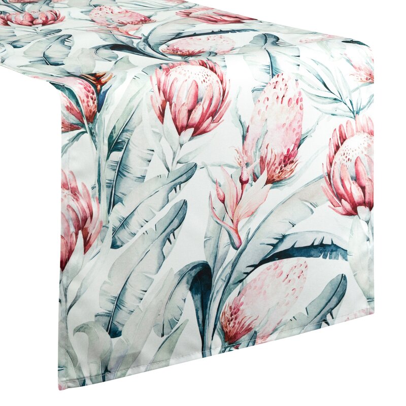 Obrus tarasowy Garden biały 40 x 180 cm – idealny na taras
