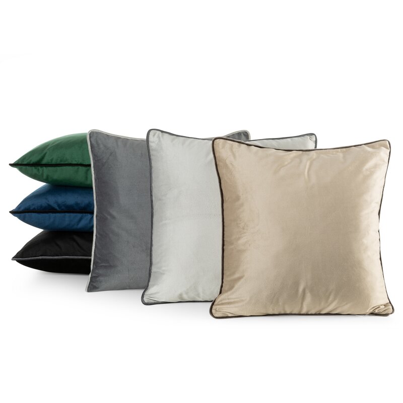 Poszewka Melia czarna 45 X 45 cm – aksamitna w dotyku
