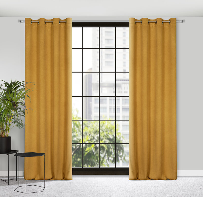 Zasłona gotowa Carlo miodowa 135 x 250 cm – zapewnia zaciemnienie