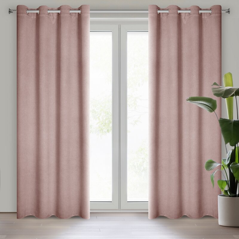 Zasłona gotowa Carlo pudrowy róż 135 x 250 cm – zaciemnia sypialnię