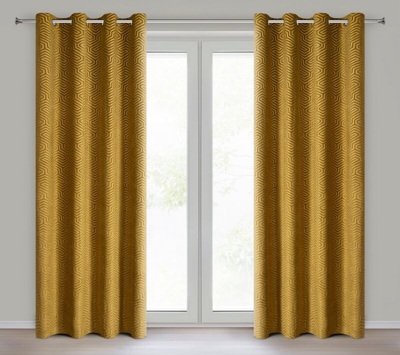 Zasłona gotowa Inga złota 140 x 250 cm – zaciemnia i zdobi