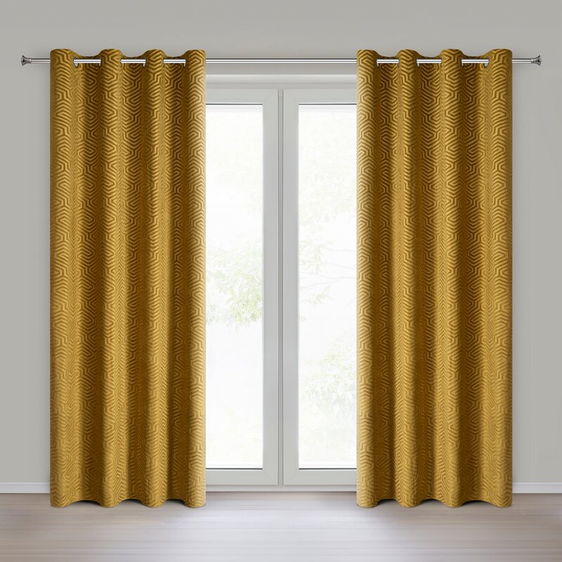 Zasłona gotowa Inga złota 140 x 250 cm – zaciemnia i zdobi
