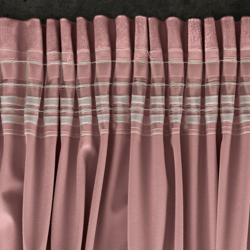 ZASŁONA GOTOWA D91 ROSA NA TAŚMIE 140 X 270 CM CIEMNORÓŻOWY