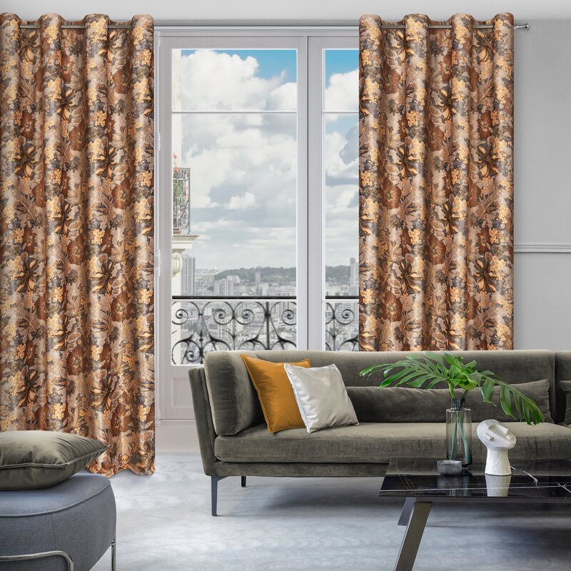 Zasłona gotowa rudy 140 x 250 cm – wprowadza ciepło