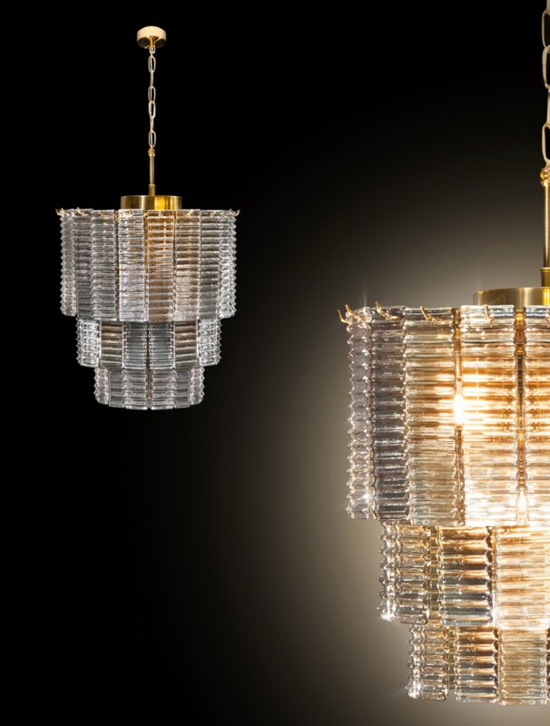 Lampa wisząca Dalia złota fi 42 x 50 cm – doda blasku wnętrzu