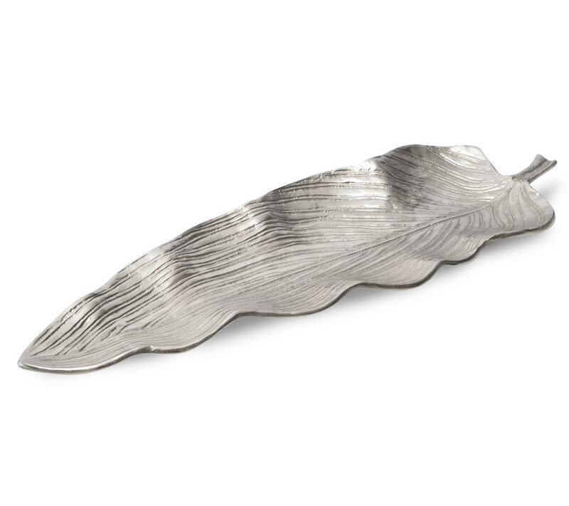 Patera metalowa Sara srebrna 55 x 19 x 4 cm – idealna na dekoracje