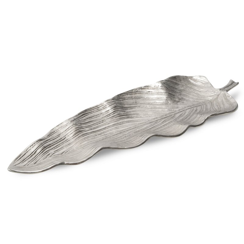 Patera metalowa Sara srebrna 55 x 19 x 4 cm – idealna na dekoracje