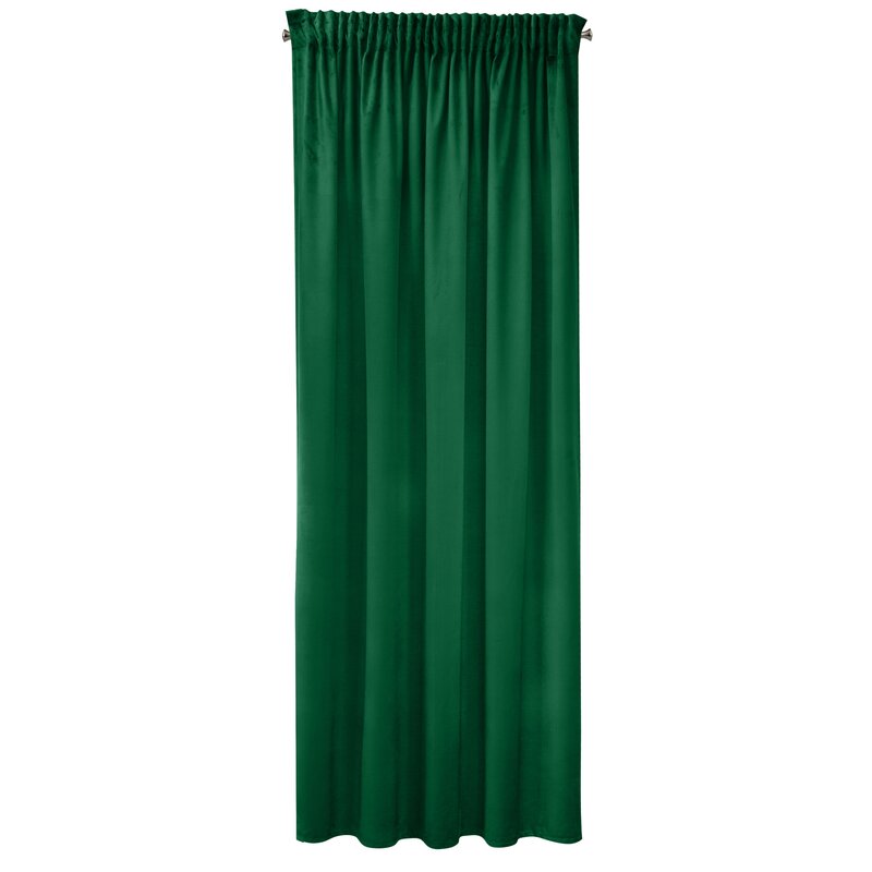 Zasłona gotowa Sibel ciemnozielona 140 x 270 cm – zaciemniająca i aksamitna