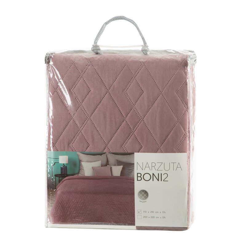 Narzuta z mikrofibry SI/N/BONI/2 ciemnoróżowa 170x210 – ciepła i przytulna