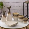 Doniczka ceramiczna kremowa fi 13 x 13 cm – do salonu i sypialni