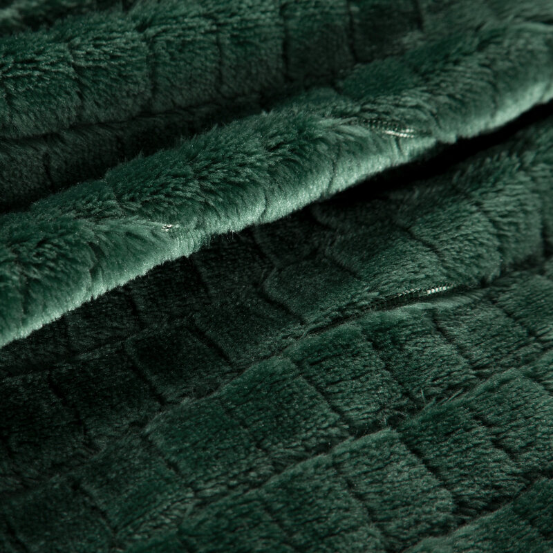 Koc flanelowy Cindy2 ciemnozielony 200 x 220 cm – otuli ciepłem