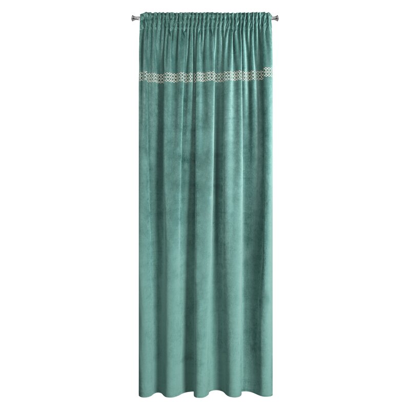Zasłona gotowa Jovita zielona 140 x 270 cm – zaciemniająca welwet