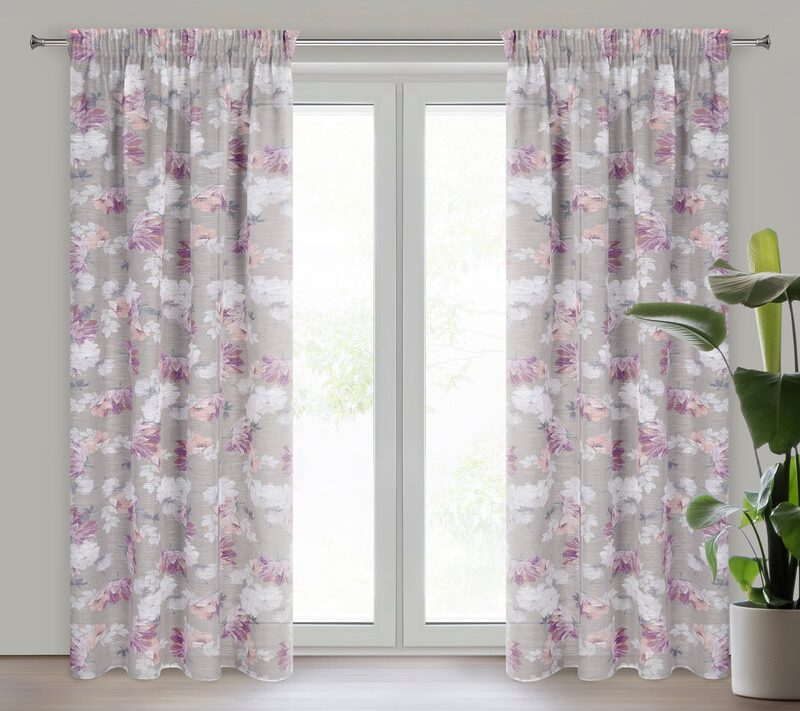 Zasłona gotowa Sherry srebrna 140 x 300 cm – subtelnie rozświetla
