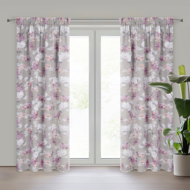 Zasłona gotowa Sherry srebrna 140 x 300 cm – subtelnie rozświetla