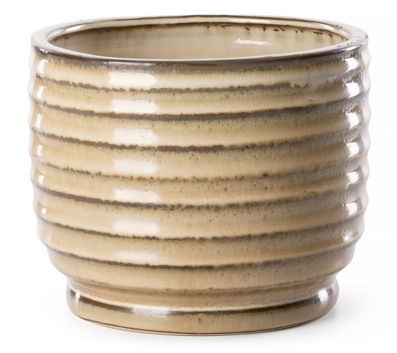 Doniczka ceramiczna jasnobrązowa fi 19 x 15 cm – wprowadza ciepło