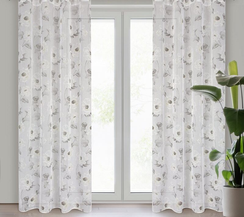 Firana gotowa Bessy biała 140 X 250 CM – delikatnie rozprasza światło