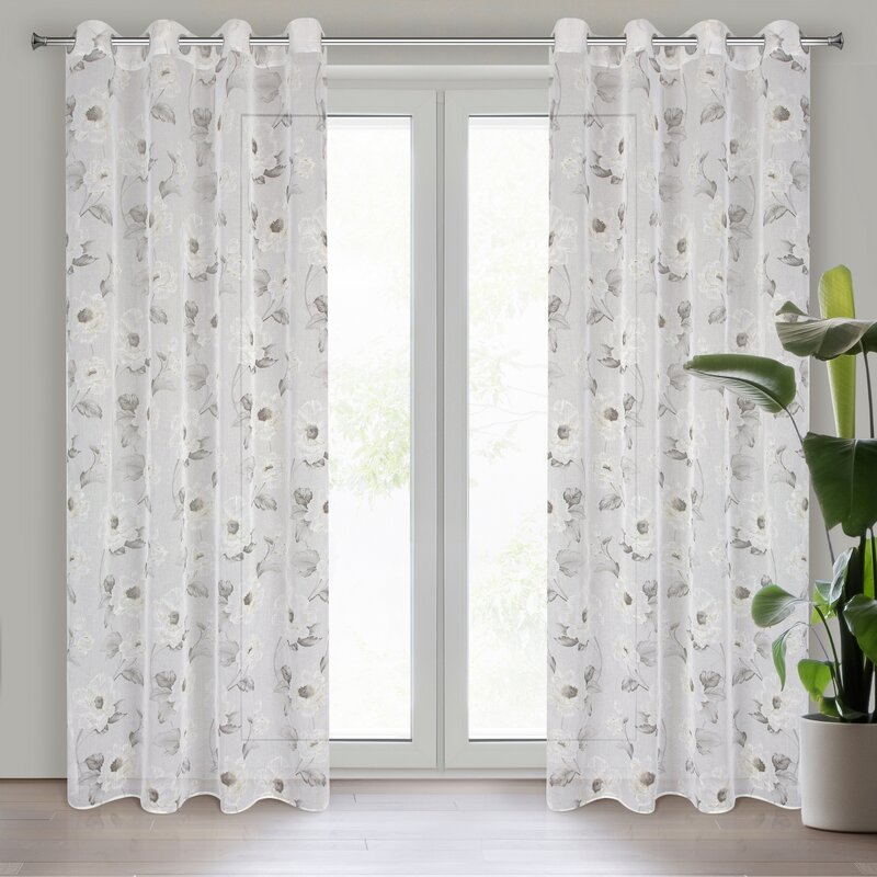 Firana gotowa Bessy biała 140 X 250 CM – delikatnie rozprasza światło