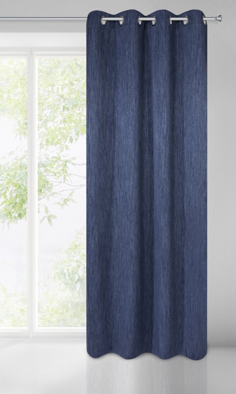 Zasłona gotowa Rossie granatowa 140 x 250 cm – zaciemniająca sypialnię