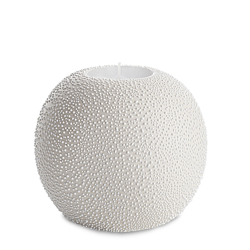 Świecznik ceramiczny kremowy fi 9 x 8 cm – do wnętrz