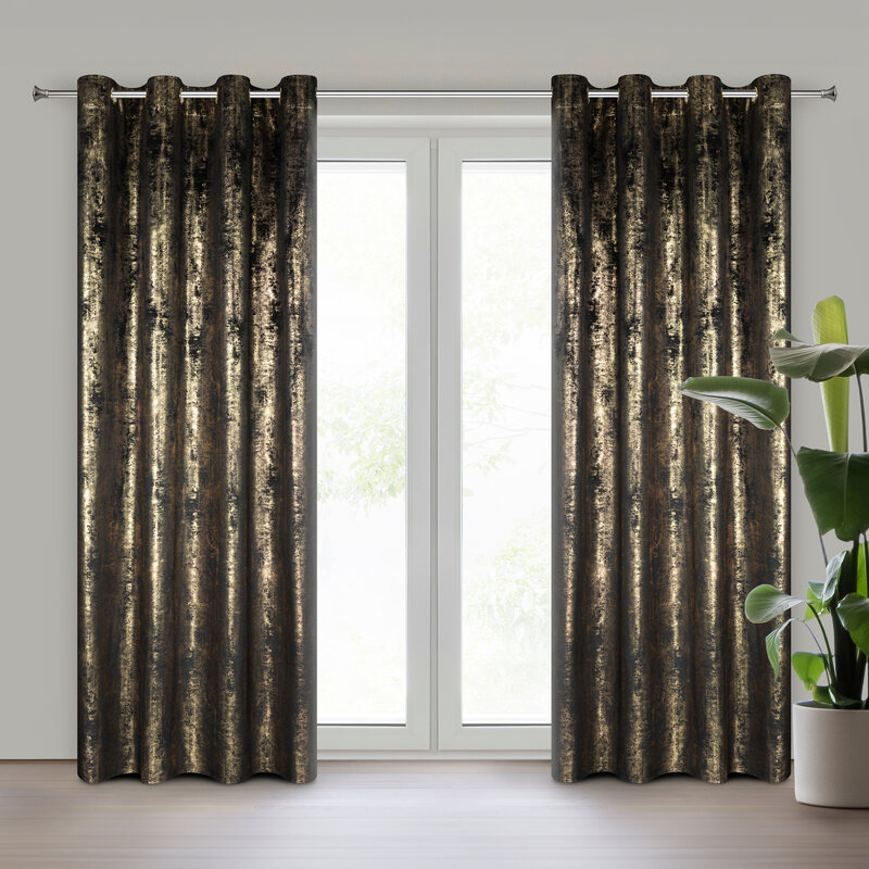 Zasłona gotowa Renia czarna 140 x 250 cm – zaciemnia pomieszczenie