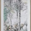 Obraz ręcznie malowany palmy szary 45 X 60 X 2.5 CM – egzotyczny akcent