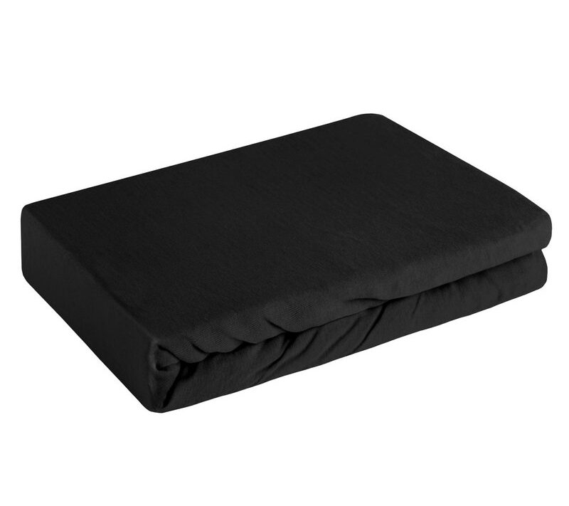 Prześcieradło jersey czarne 240 x 220 x 30 cm – miękkie i trwałe