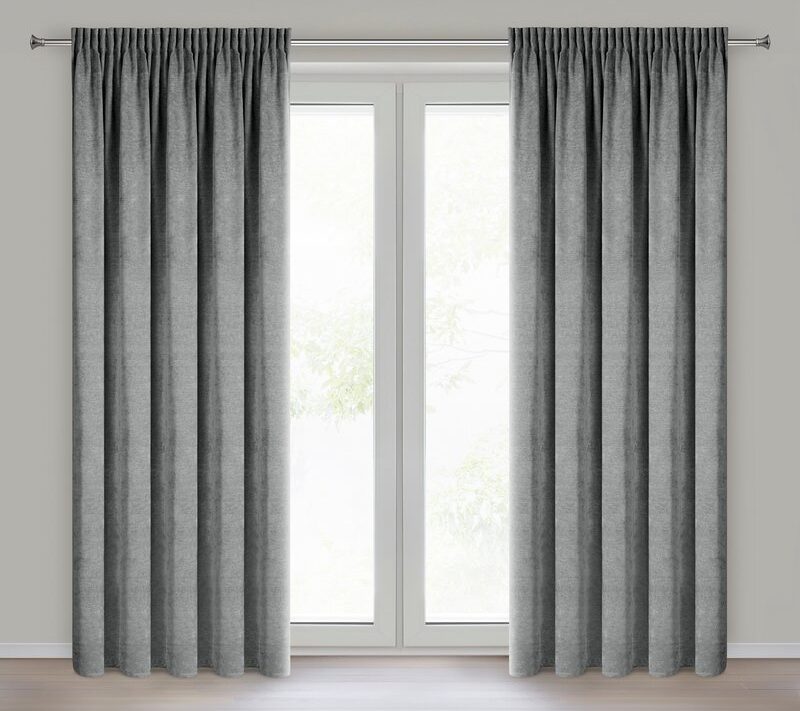 Zasłona gotowa Neska stalowa 140 x 270 cm – zaciemnia pomieszczenie