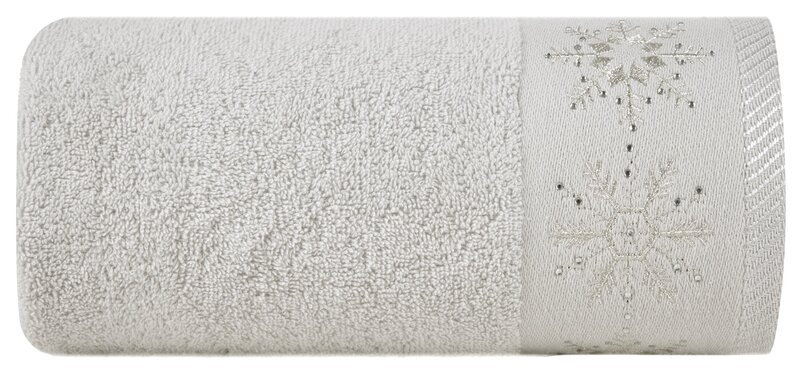 RĘCZNIK ŚWIATECZNY JOY3 50 X 90 CM JASNOSREBRNY