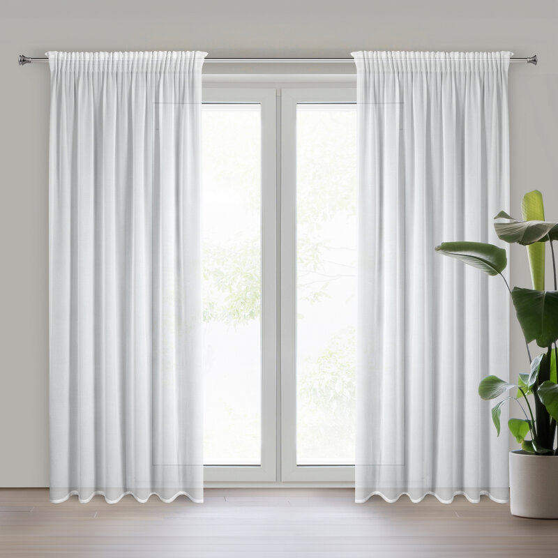 Firana gotowa na taśmie Selene biała 140 X 270 cm – rozjaśnia wnętrze
