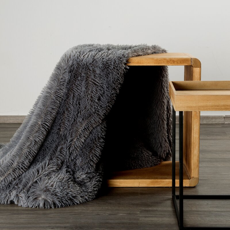 Koc włochacz D91 stalowy 150 x 200 cm – otuli ciepłem