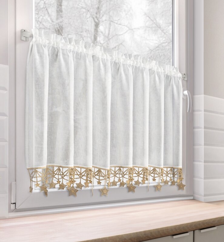 Zasłona świąteczna SW/XMAS/FIR biała 150x60 cm – łatwa w utrzymaniu